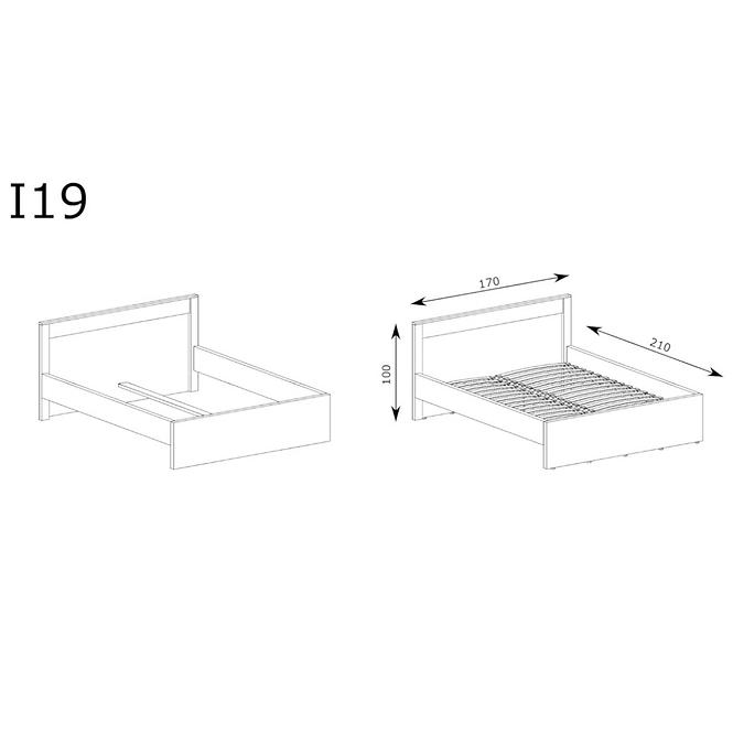 Posteľ 160+ rám Indianapolis I19 tmavý popol,3