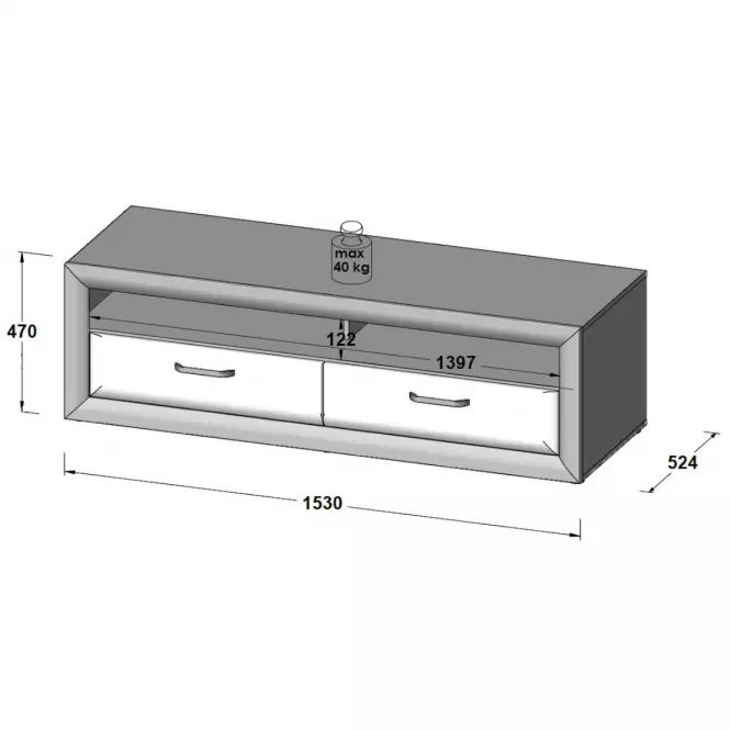 TV stolík Lenox MRYT121 biely lesk/beton
