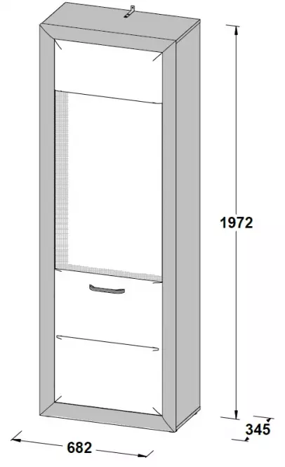 Vitrína L Lenox  MRYV711L biely lesk/beton