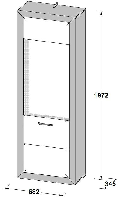 Vitrína L Lenox  MRYV711L biely lesk/beton