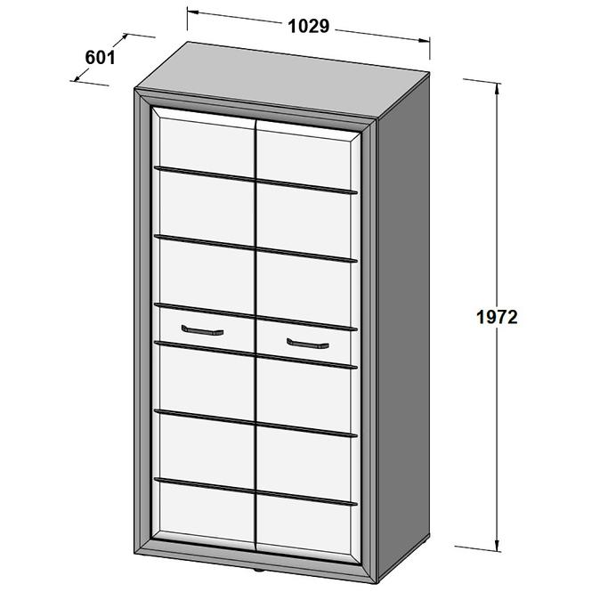 Skriňa Lenox ENXS821 biely lesk/beton