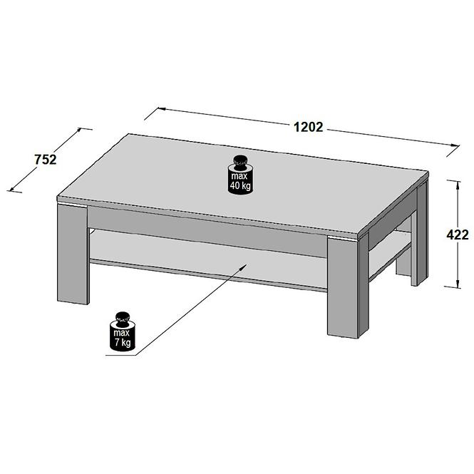 Konferencny stolik Lenox SVOT22 biely lesk/beton