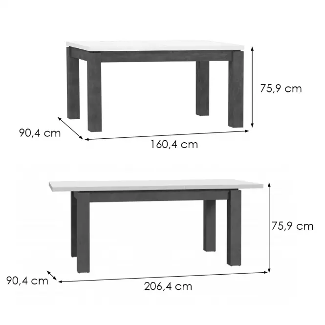 Rozkladací stôl Lenox/Brugia ALCT44 160