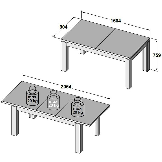 Rozkladací stôl Lenox/Brugia ALCT44 160