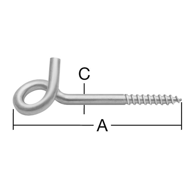 Stropný hák do dreva 140x8, 2 ks