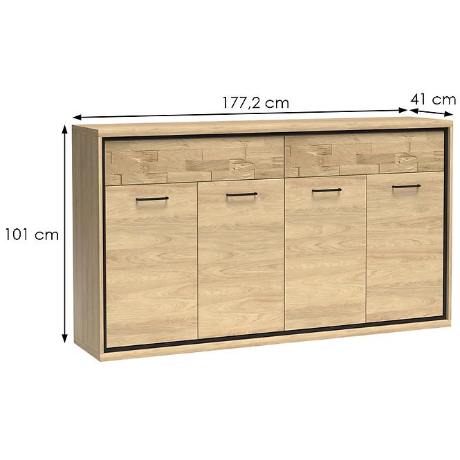Komoda M8 Mediolan Doska natural hikora,3