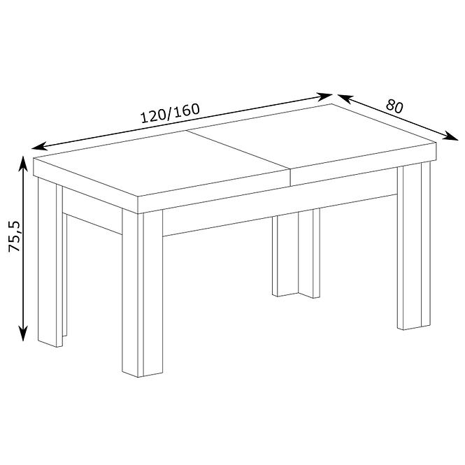 Rozkladací stôl 120/160x80cmTadeusz dub lefkas,6