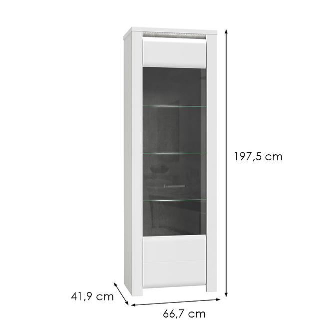 Vitrína L/P Brugia BUGV711B sivá/biela lesklá,3