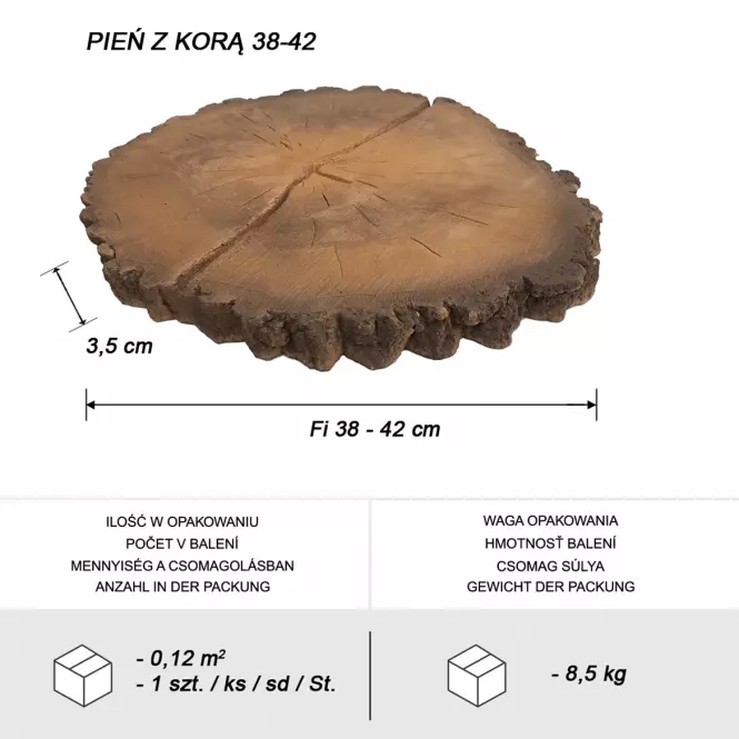Záhradná platňa vzor kôry fi 38-42cm,3