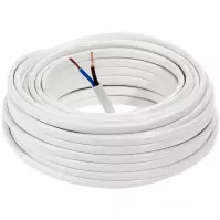 Elektrický kábel Omyp 2x1,0 biely, bubon 20m