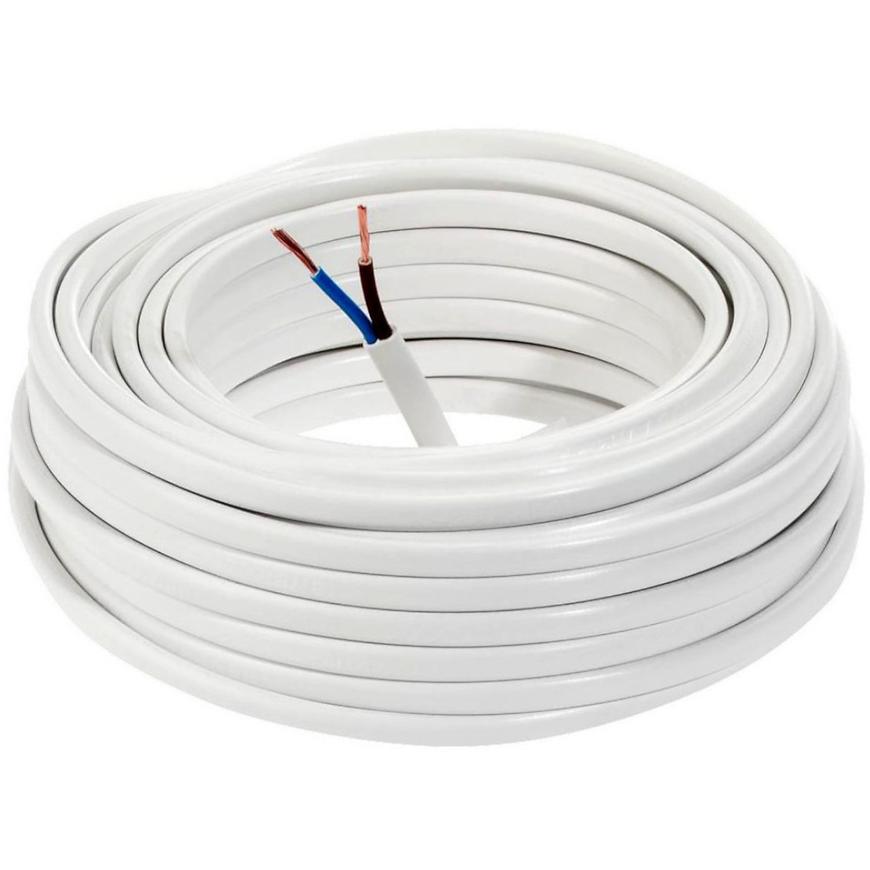 Elektrický kábel Omyp 2x1,0 biely, bubon 20m