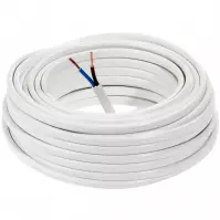 Elektrický kábel Omyp 2x1,5 biely, bubon 10m