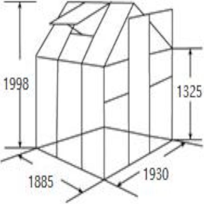 Polykarbonátový skleník 193 x 185 cm