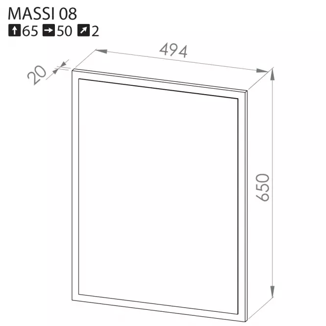 Zrkadlo 65x50 Massi 08 dub wotan,3