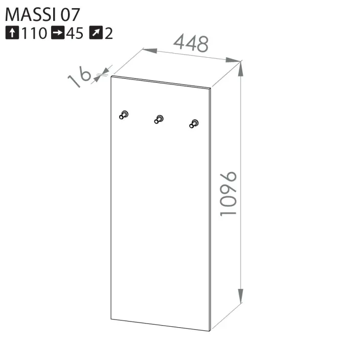 Vešiak 110x45 Massi 07 dub wotan,4