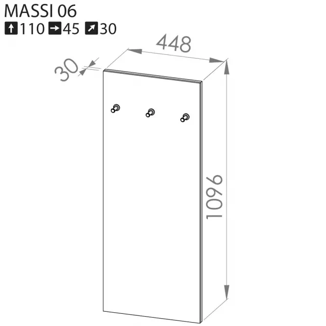 Vešiak 110x45 Massi 06 šedá