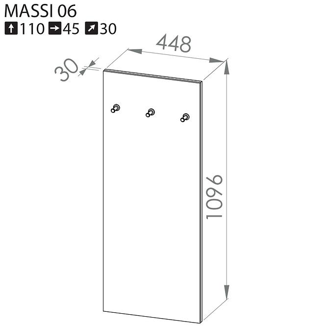 Vešiak 110x45 Massi 06 šedá,4