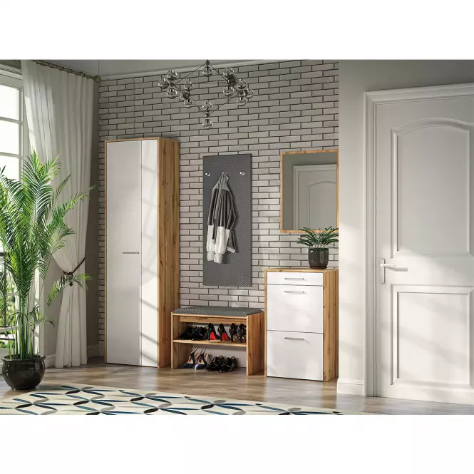 Skriňa 190x54 Massi 01 dub wotan/biela,9