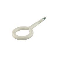 Skrutkovací hák s očkom biely 16 x 6 x 2,8 mm