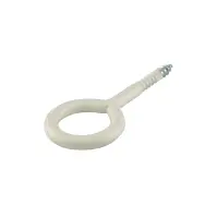 Skrutkovací  hák s očkom biely 30 x 12 x 3,8 mm