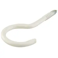 Skrutkovací hák štvrťkruhový potiahnutý plastom biely 40 x 3,0 mm