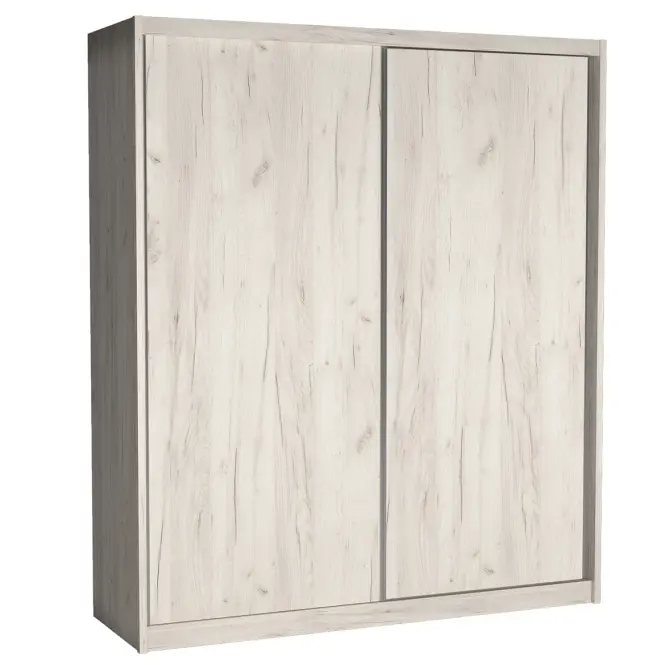 Skriňa s posuvnými dverami Maciej 208 cm – kraft biela, dvojdverová