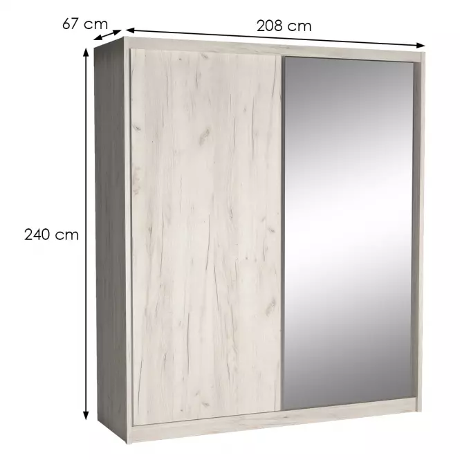 Skriňa Maciej 208 zrkadlo kraft biela