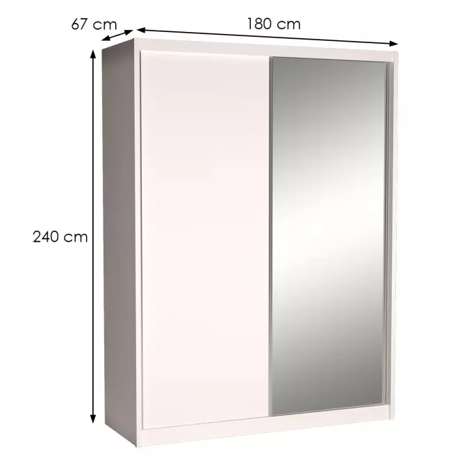 Skriňa Maciej 180 zrkadlo alpská biela,3