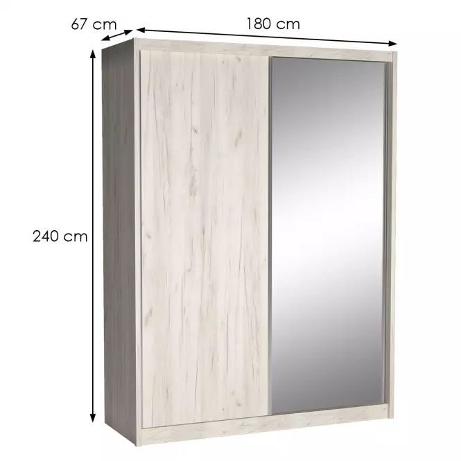 Skriňa Maciej 180 zrkadlo kraft biela