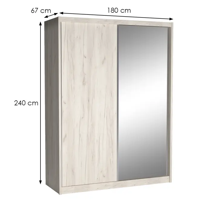 Skriňa Maciej 180 zrkadlo kraft biela,3