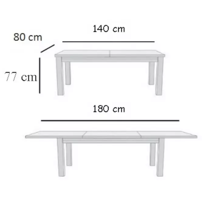 Rozkladací stôl ST28 140/180x80cm biely,4