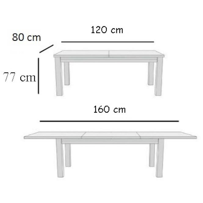 Rozkladací stôl  ST28 120/160x80cm biely laminat