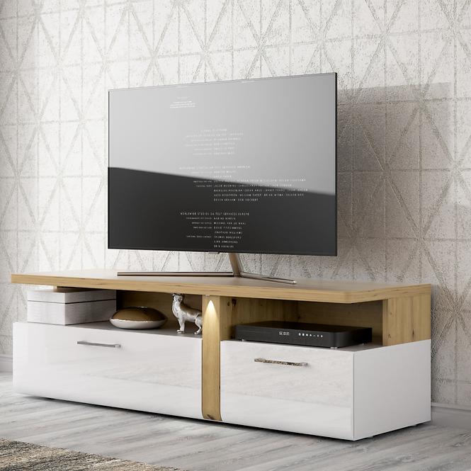 TV stolík Tuluza TUZT121B biela/artisan