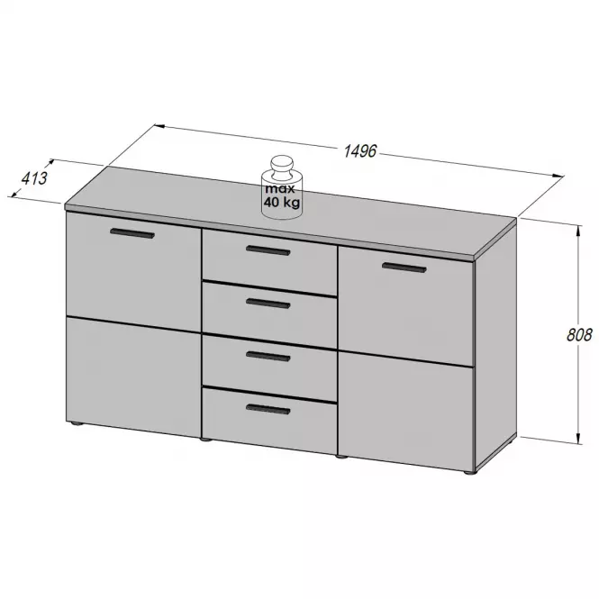 Komoda Durango 149,5x80,8 DRGK231,2
