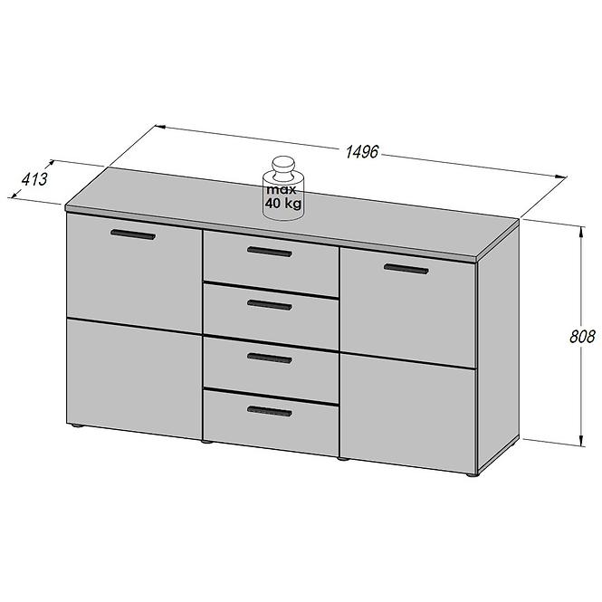 Komoda Durango 149,5x80,8 DRGK231,2