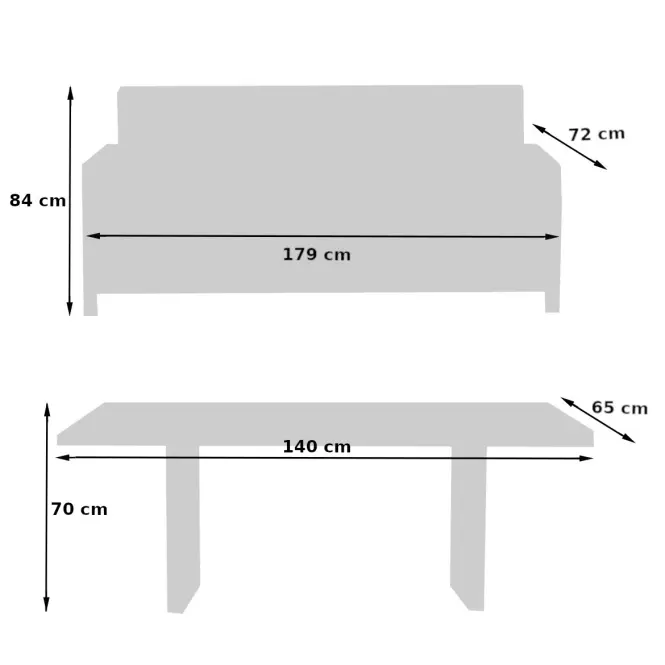 Komplet technoratanový New York šedá,5