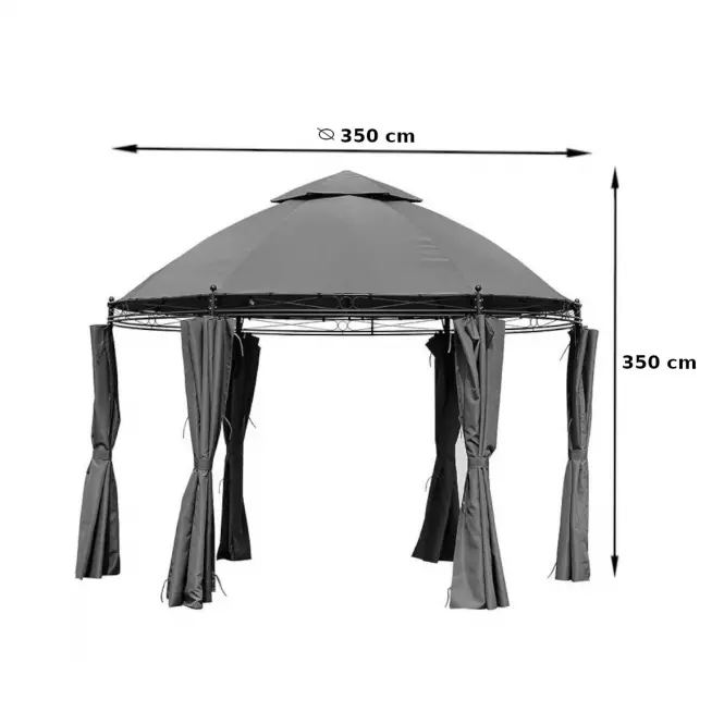 Záhradný pavilón 3,5 m šedý