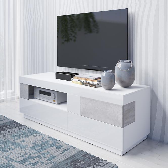 TV stolík Silke 41 biely betón colorado/biela lesklá
