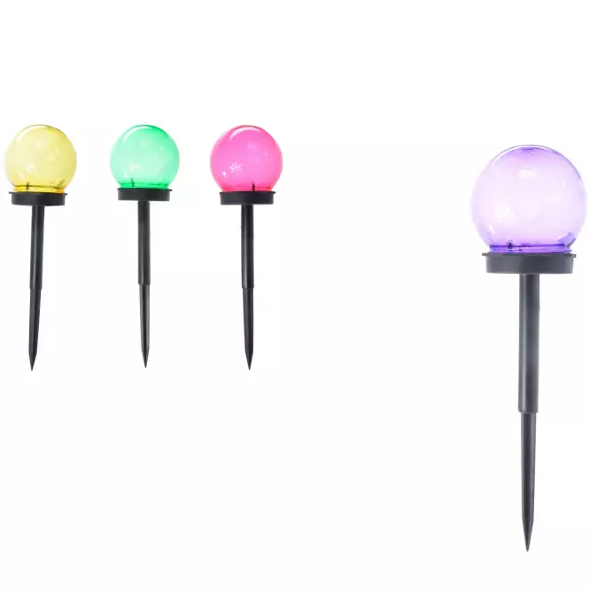Solárna LED lampa 1LED BY-131583 guľa mix 10