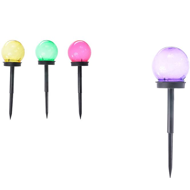 Solárna LED lampa 1LED BY-131583 guľa mix 10