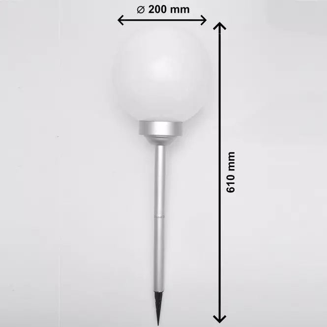 Solárna lampa 4 LED BY-131580 guľa biela 20