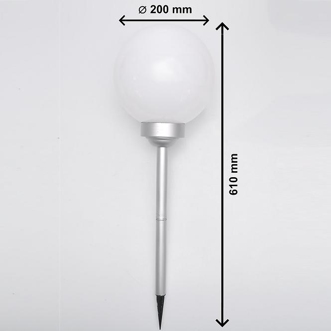 Solárna lampa 4 LED BY-131580 guľa biela 20,3