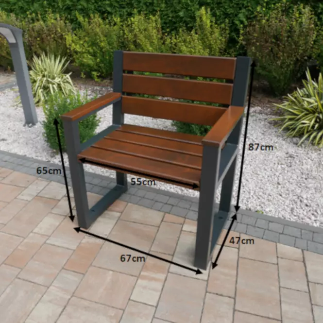 Drevená stolička moderná s opierkami lakťov palisander