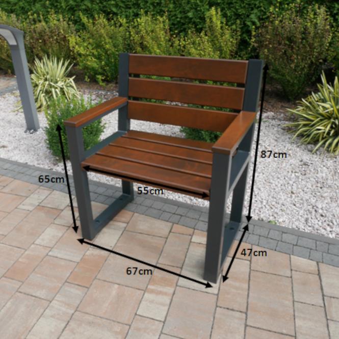 Drevená stolička moderná s opierkami lakťov palisander