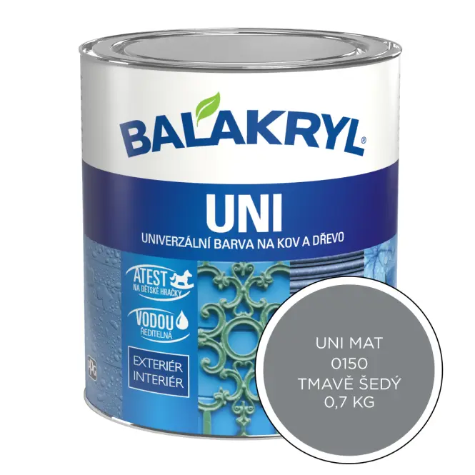 Balakryl Uni Mat 0150 tmavosivý 0,7kg