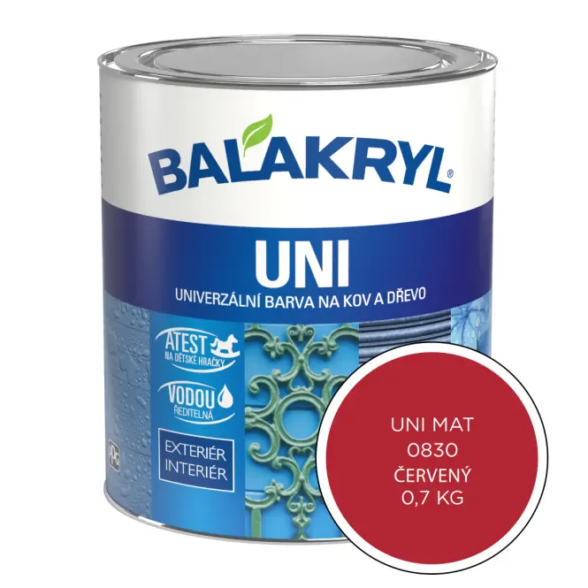 Balakryl Uni Mat 0830 Červená 0,7kg