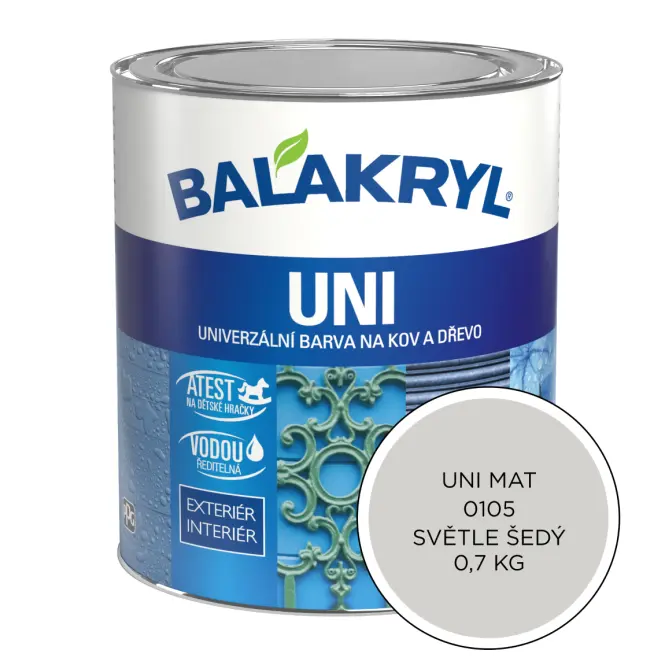 Balakryl Uni Mat 0105 Svetlo Sivý 0,7kg