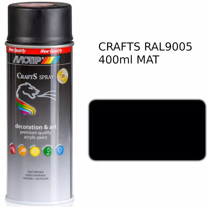 Crafts Čierna Mat Ral 9005 400 Ml 696046