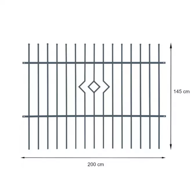 Plotový panel  PORTO 2 2m/1,45m ZN+RAL7016