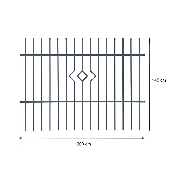 Plotový panel  PORTO 2 2m/1,45m ZN+RAL7016,2